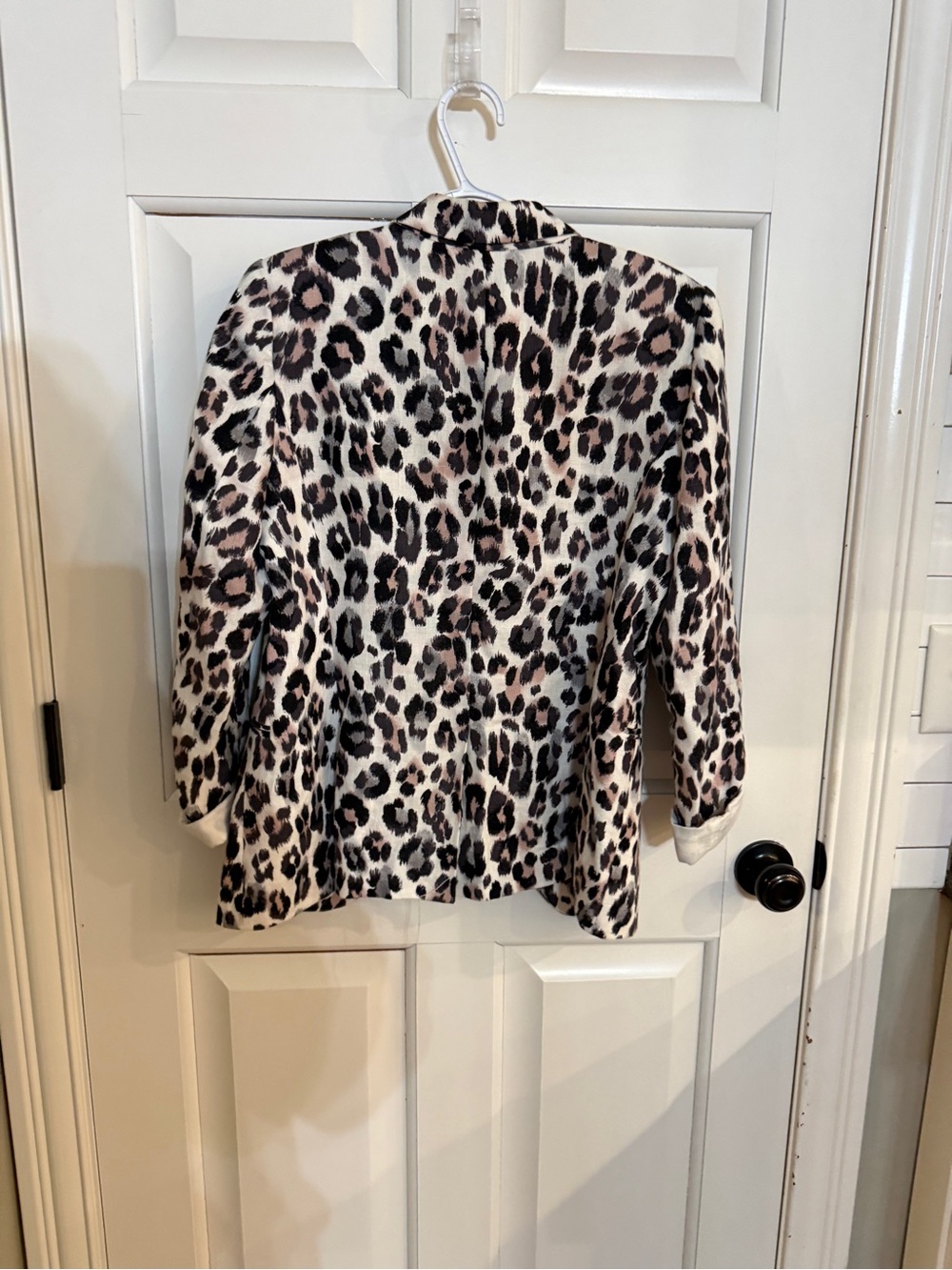 Joie Leopard Mehira Print Linen Blazer Women’s Size 8 Rolled Cuff 25743 - Picture 8 of 11